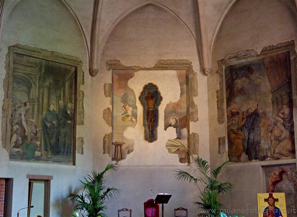 Milan (Italy) - Frescoes on the wall of the right apse of Church of Santa Maria Incoronata
